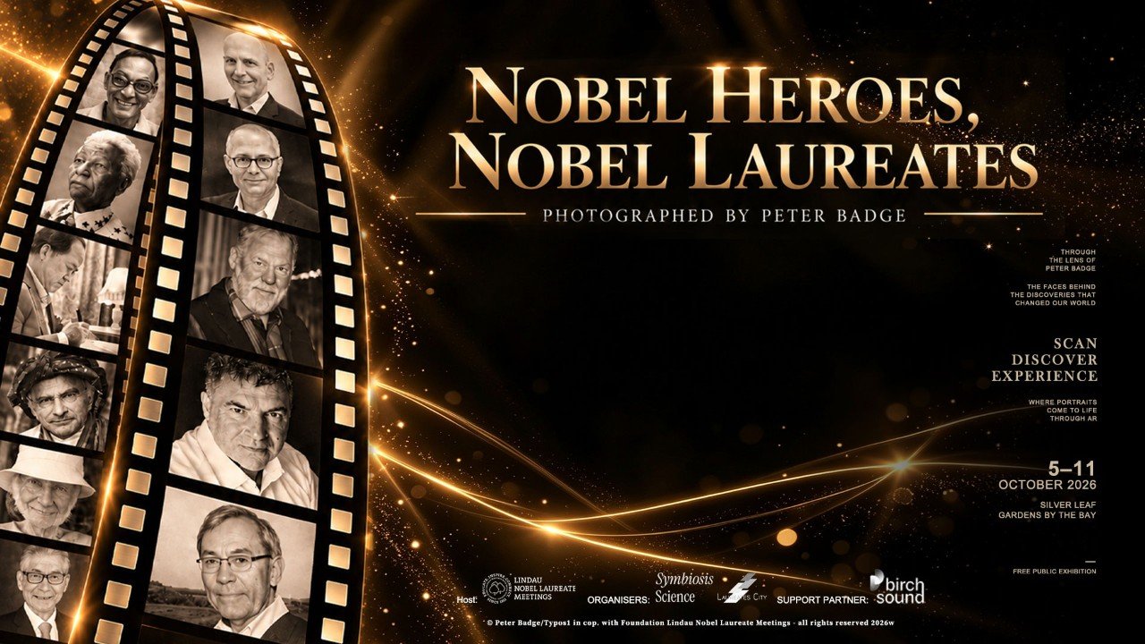 Nobel Heroes, Nobel Laureates — portraits of laureates arranged along a strip of film